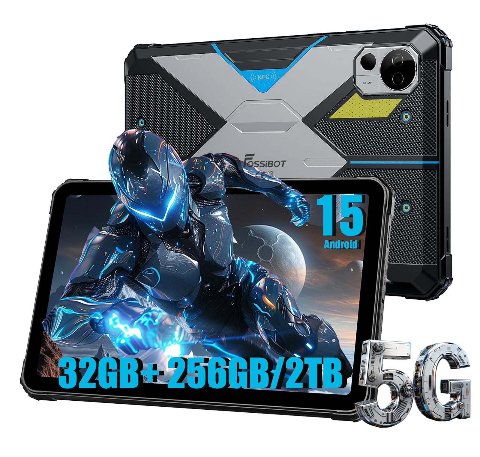 Amazon.com : FOSSIBOT DT3 5G Android 15 Rugged Tablet, 32GB+256GB